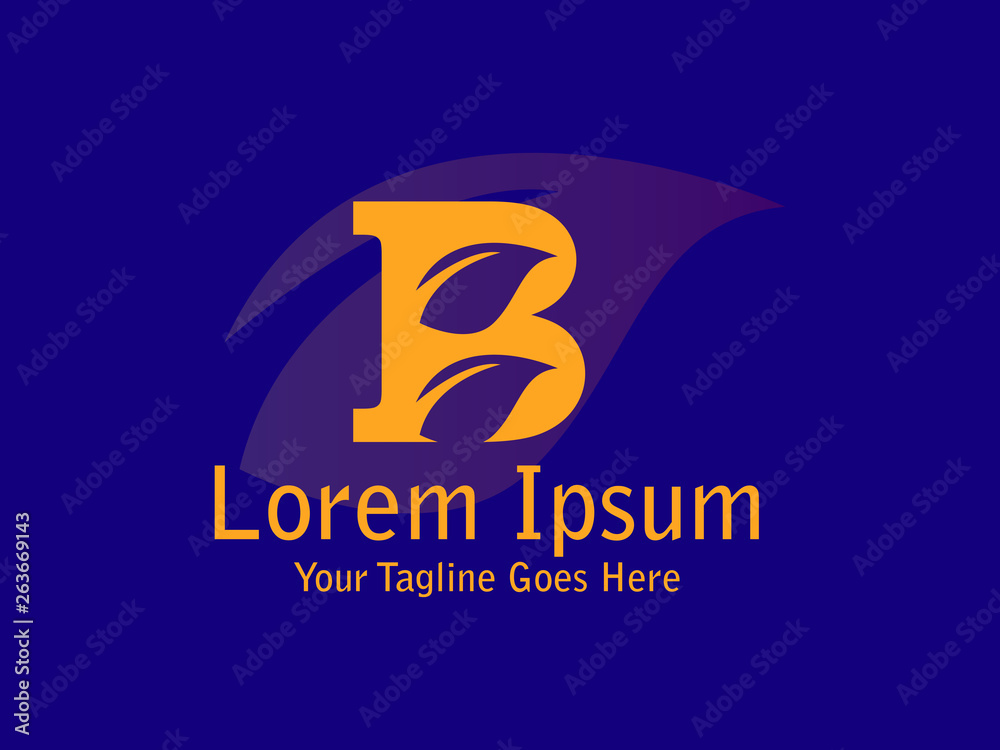 Letter B leaf for company design logo branding letter element Letter B leaf for company design logo branding letter element