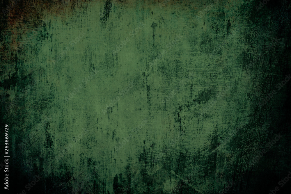 Obraz premium Dark green grungy wall background or texture