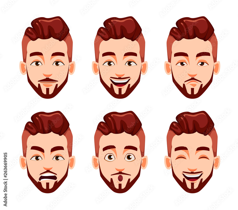 Face expressions of stylish modern young man Face expressions of stylish modern young man