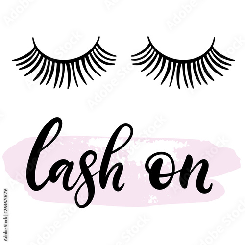 Lashes lettering vector illustration