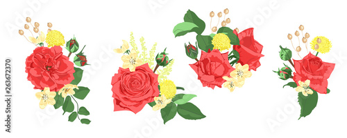 Wedding Card Invite Design  Vector Roses.