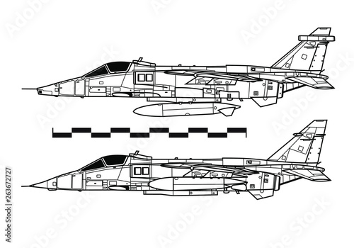 SEPECAT Jaguar. Outline drawing