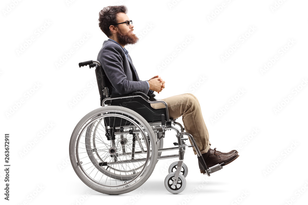 Young man in a wheechair Young man in a wheechair