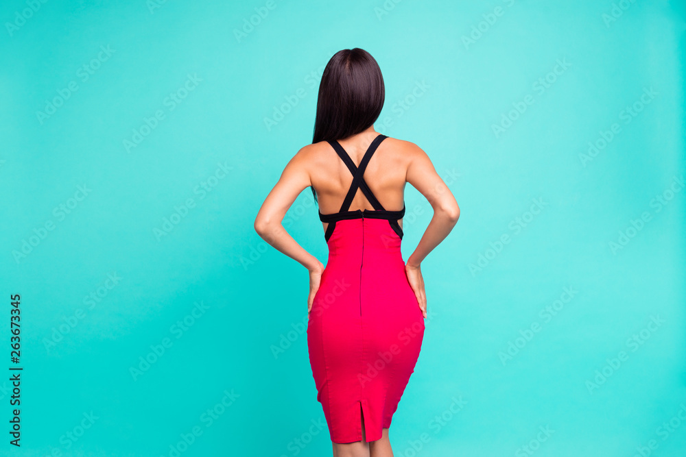 Close up back rear behind photo beautiful she her lady not show face ...