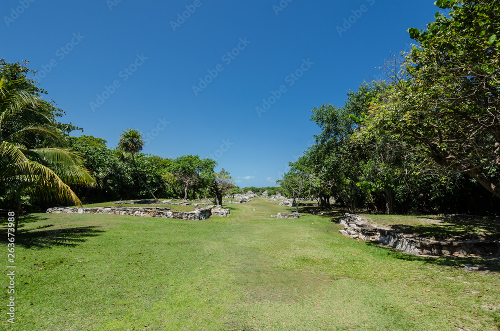 Fototapeta premium Ancient Ruins of El Rey in Cancun, Mexico