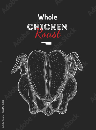 Whole chicken illustration