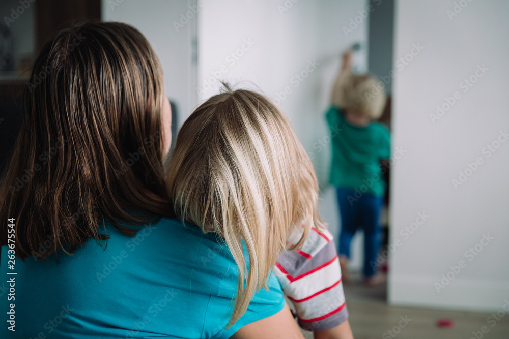 mom comforting crying daughter while sister feeling hurt mom comforting crying daughter while sister feeling hurt