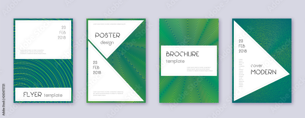 Stylish brochure design template set. Green abstra Stylish brochure design template set. Green abstra