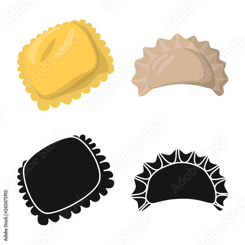 Vector illustration of products  and cooking symbol. Set of products  and appetizer stock symbol for web.