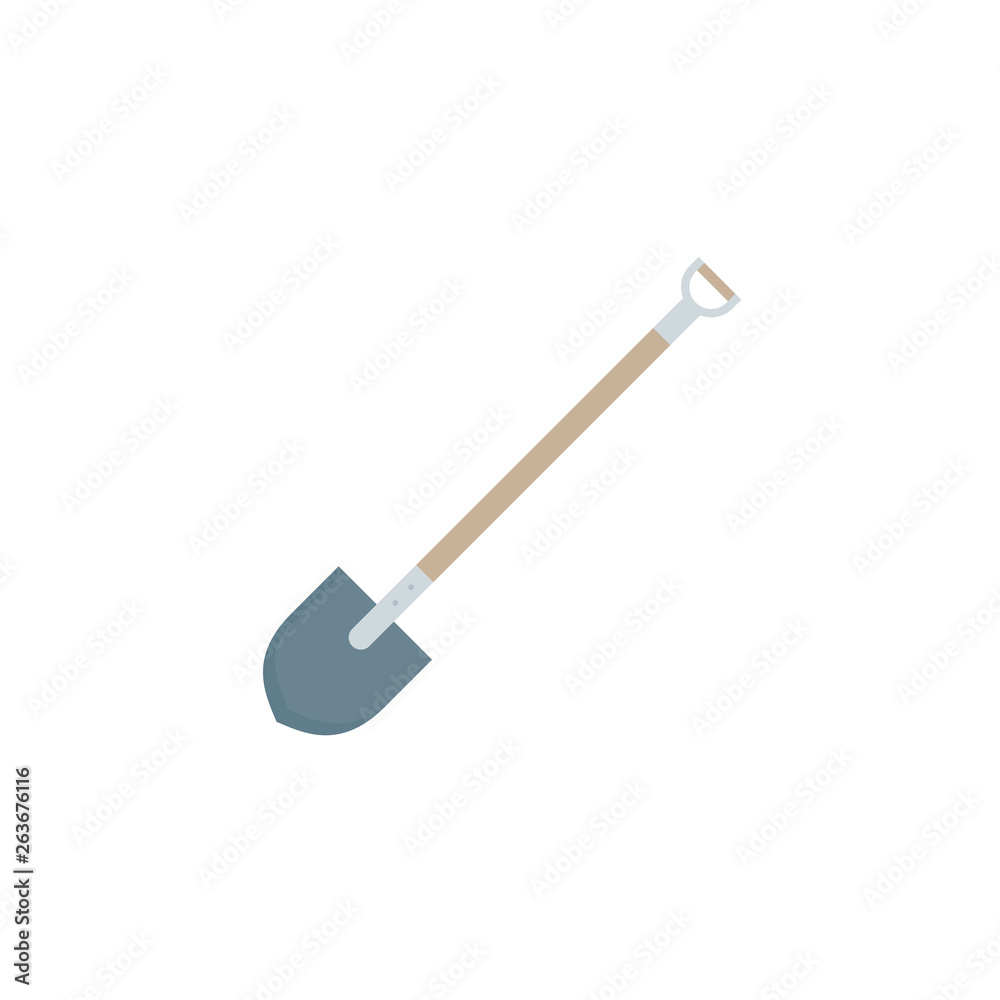Shovel icon in flat style. Vector illustration