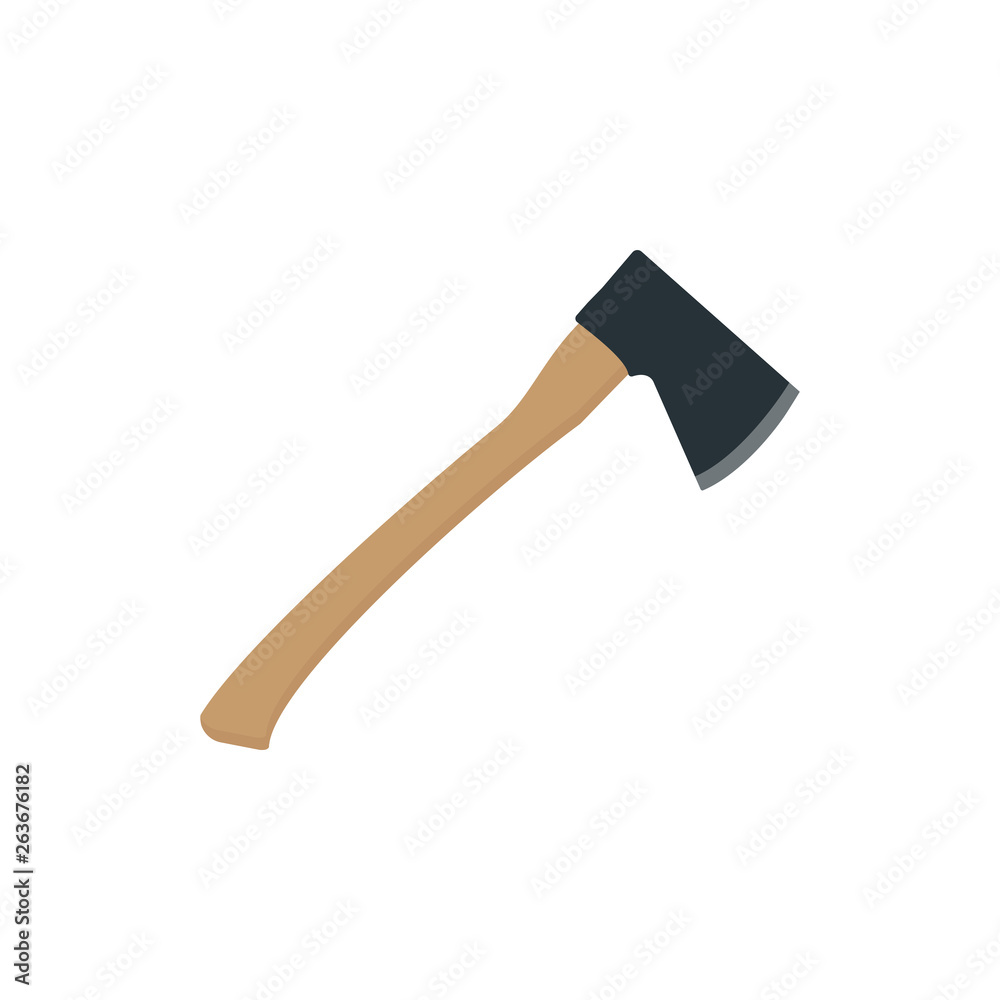Ax with wooden handle isolated on white background. Vector illustration Ax with wooden handle isolated on white background. Vector illustration