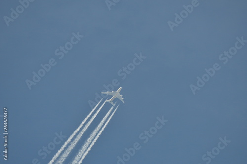 Etihad Airbus 380 cruising at high altitude