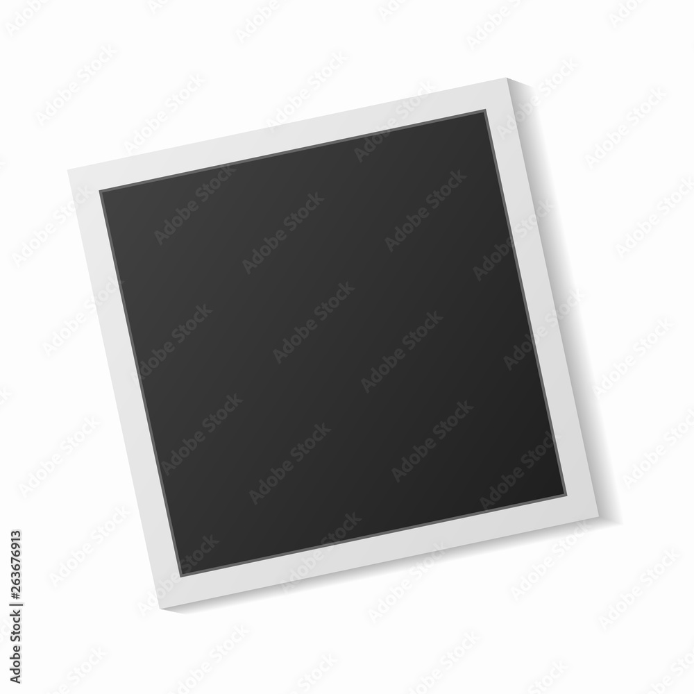 Black and white photo frames with shadows isolated on white background. Vector illustration Black and white photo frames with shadows isolated on white background. Vector illustration