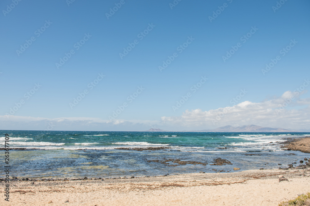 fuerteventura spain atlantic side ocean blue water blue sky 