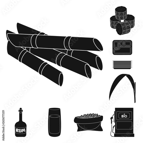Isolated object of sucrose and technology sign. Set of sucrose and cane stock vector illustration.
