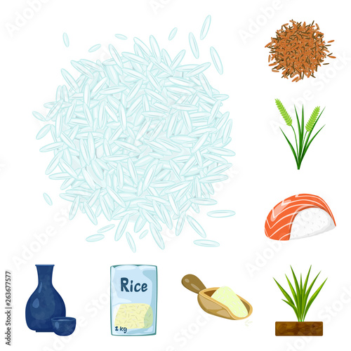 Isolated object of food and organic symbol. Collection of food and agricultural stock vector illustration.
