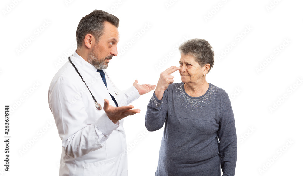 Patient making watching you gesture to medic