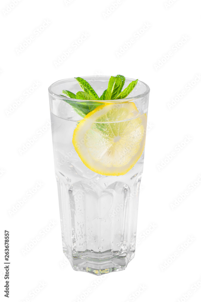 Summer cocktail on isolated white background