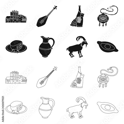 Vector design of culture and sightseeing sign. Set of culture and originality vector icon for stock.