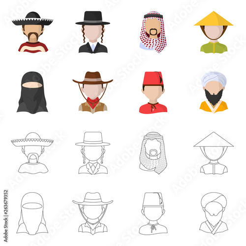 Vector illustration of imitator and resident icon. Set of imitator and culture stock symbol for web.