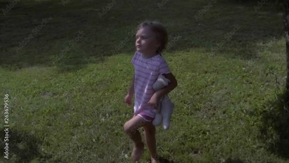 cute summer girl looking into the camera and walking off with attitude, slow motion cute summer girl looking into the camera and walking off with attitude, slow motion