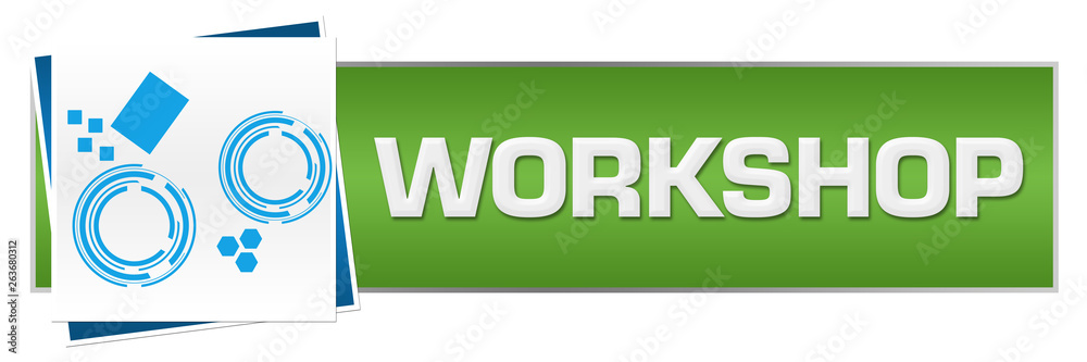 Fototapeta premium Workshop Green Blue Technology Block 