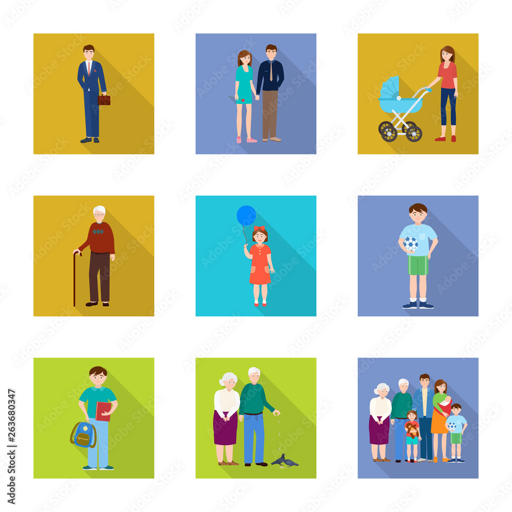 Vector illustration of generation  and happy  symbol. Collection of generation  and avatar  stock vector illustration.