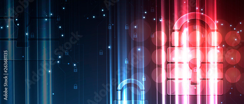 Cybersecurity and information or network protection. Future technology web services for business and internet project