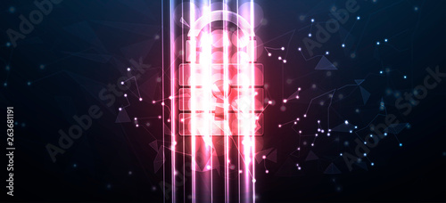 Cybersecurity and information or network protection. Future technology web services for business and internet project