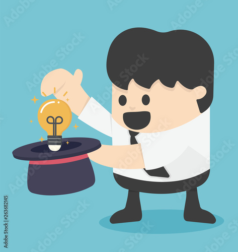 Magic show of the businessmen shown That represents ingenuity