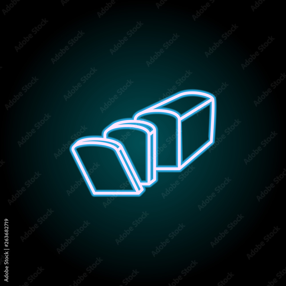 sliced loaves of bread neon icon. Elements of Food set. Simple icon for websites, web design, mobile app, info graphics sliced loaves of bread neon icon. Elements of Food set. Simple icon for websites, web design, mobile app, info graphics