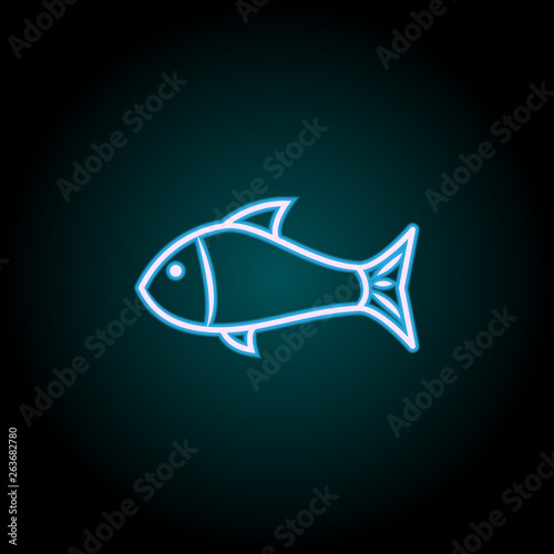 a fish neon icon. Elements of Food set. Simple icon for websites  web design  mobile app  info graphics