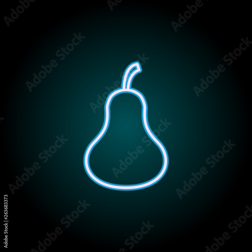 pear neon icon. Elements of Food set. Simple icon for websites, web design, mobile app, info graphics