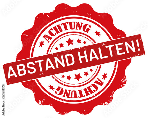 vector grunge Sticker Abstand halten