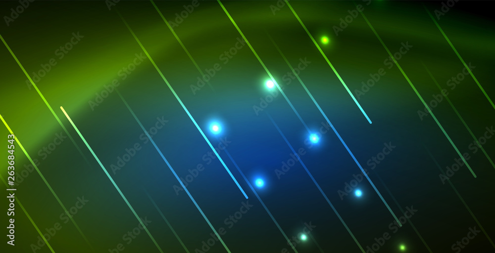 Neon glowing wave, magic energy and light motion background Neon glowing wave, magic energy and light motion background