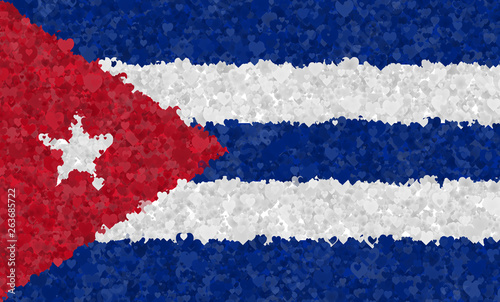 Photography Graphic illustration of a Cuban flag with a heart pattern