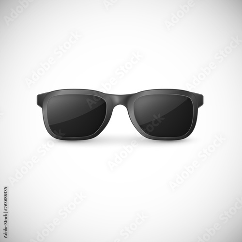 Elegant black sunglasses. Vector illustration isolated on white background