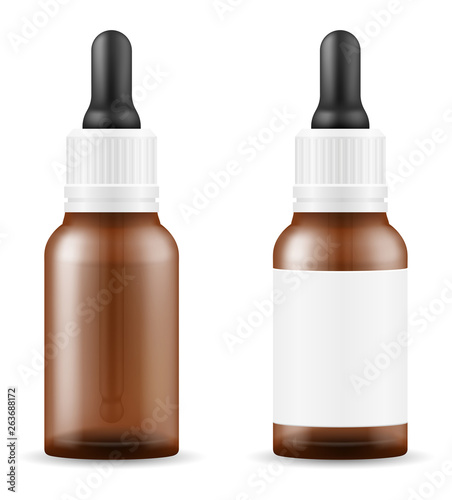 medical drops in a glass bottle for the treatment of diseases empty template blank stock vector illustration
