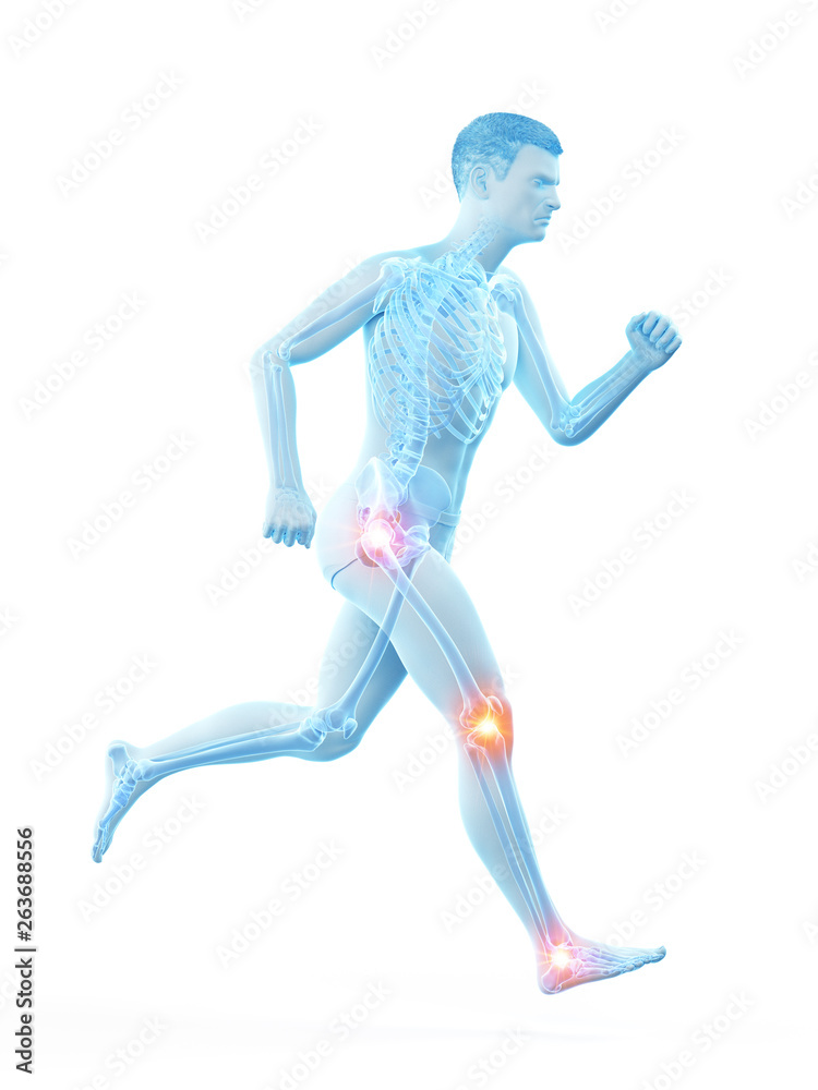 3d rendered medically accurate illustration of a runners painful joints 3d rendered medically accurate illustration of a runners painful joints