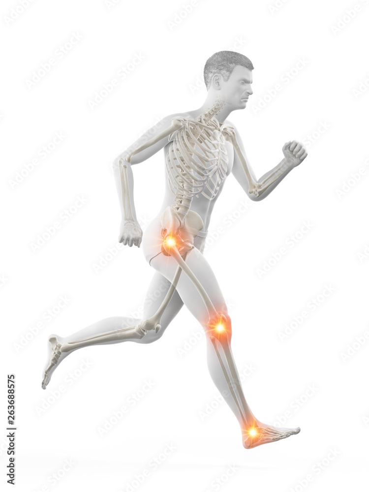 3d rendered medically accurate illustration of a runners painful joints 3d rendered medically accurate illustration of a runners painful joints