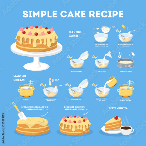 Easy cake with cream recipe for cooking at home