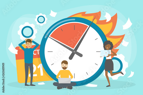 Deadline concept. Idea of many work and few time