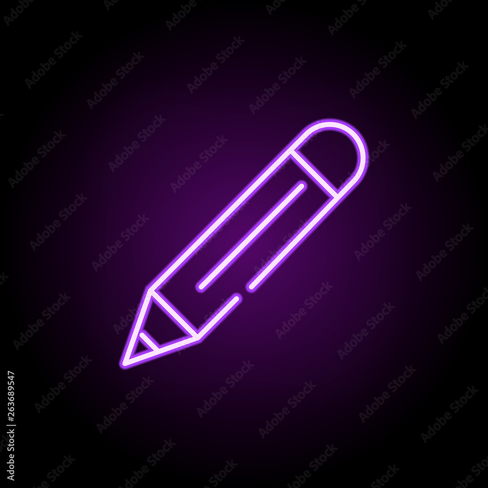 pencil neon icon. Elements of construction set. Simple icon for websites, web design, mobile app, info graphics pencil neon icon. Elements of construction set. Simple icon for websites, web design, mobile app, info graphics