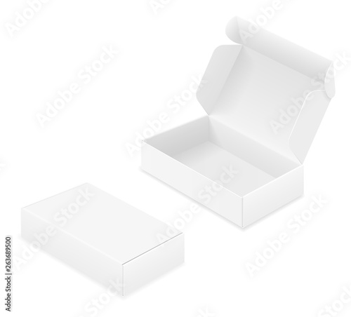 empty cardboard box packaging blank template for design stock vector illustration