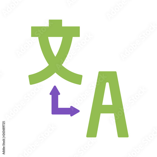 Translator vector flat icons, Chinese and English languages vector illustration