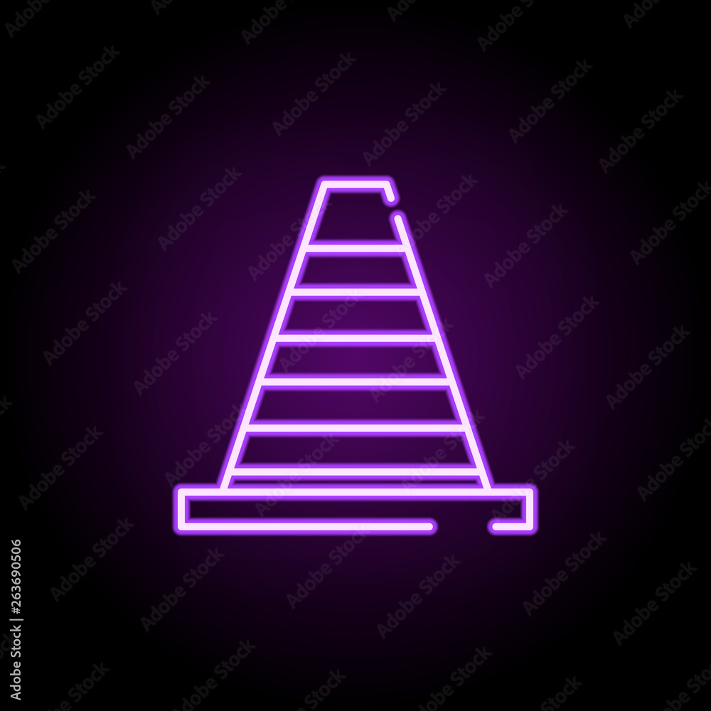 cone neon icon. Elements of construction set. Simple icon for websites, web design, mobile app, info graphics cone neon icon. Elements of construction set. Simple icon for websites, web design, mobile app, info graphics
