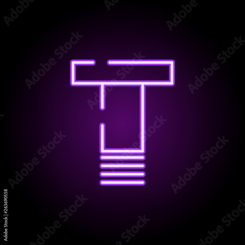 screw, bolt neon icon. Elements of construction set. Simple icon for websites, web design, mobile app, info graphics