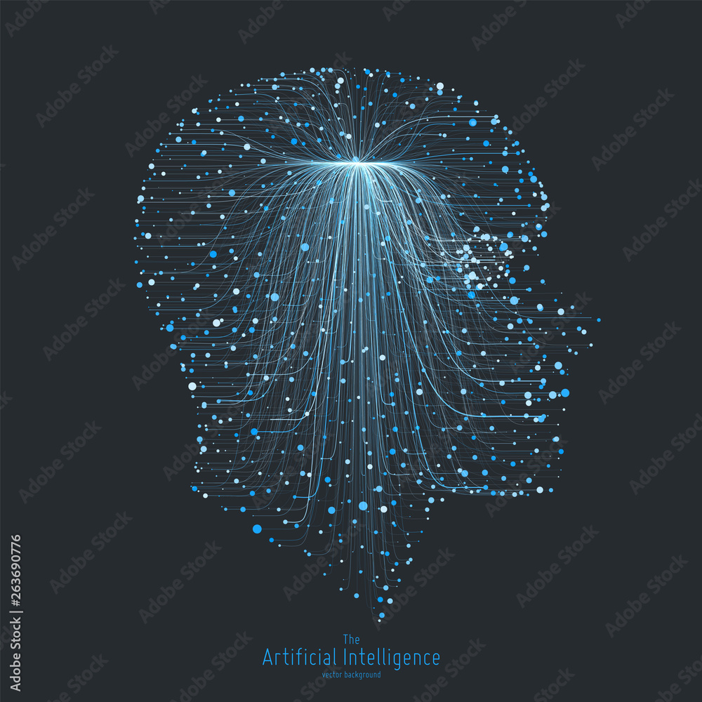 Human Big data visualization. Futuristic Artificial intelligence ...