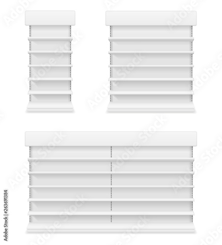 shelving rack for store trading with a sign to advertise goods and products empty template for design stock vector illustration