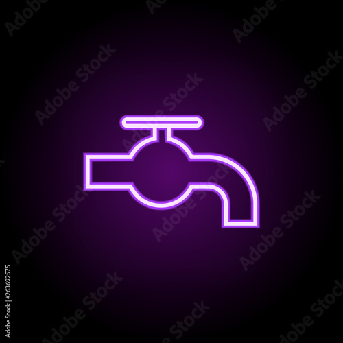 water tap neon icon. Elements of web set. Simple icon for websites, web design, mobile app, info graphics
